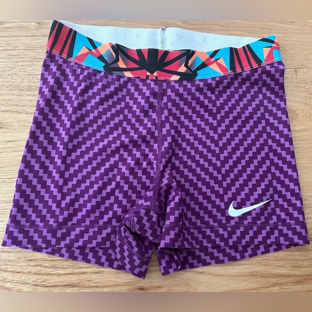 NIKE PRO Women 3.0" COMPRESSION Yoga/Gym Shorts purple  size Small - Picture 7 of 7